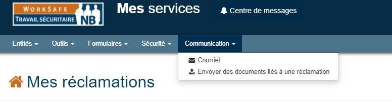 Accès à des courriels sécurisés à partir de Mes services (l’exemple ci-dessus présente un compte d’utilisateur fictif)